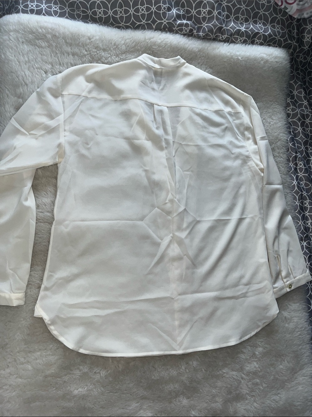Ann Taylor Ivory Ruffle-Front Blouse - Picture 2 of 9